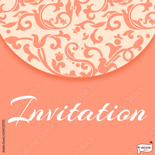 Place for text template, light pink postcard.