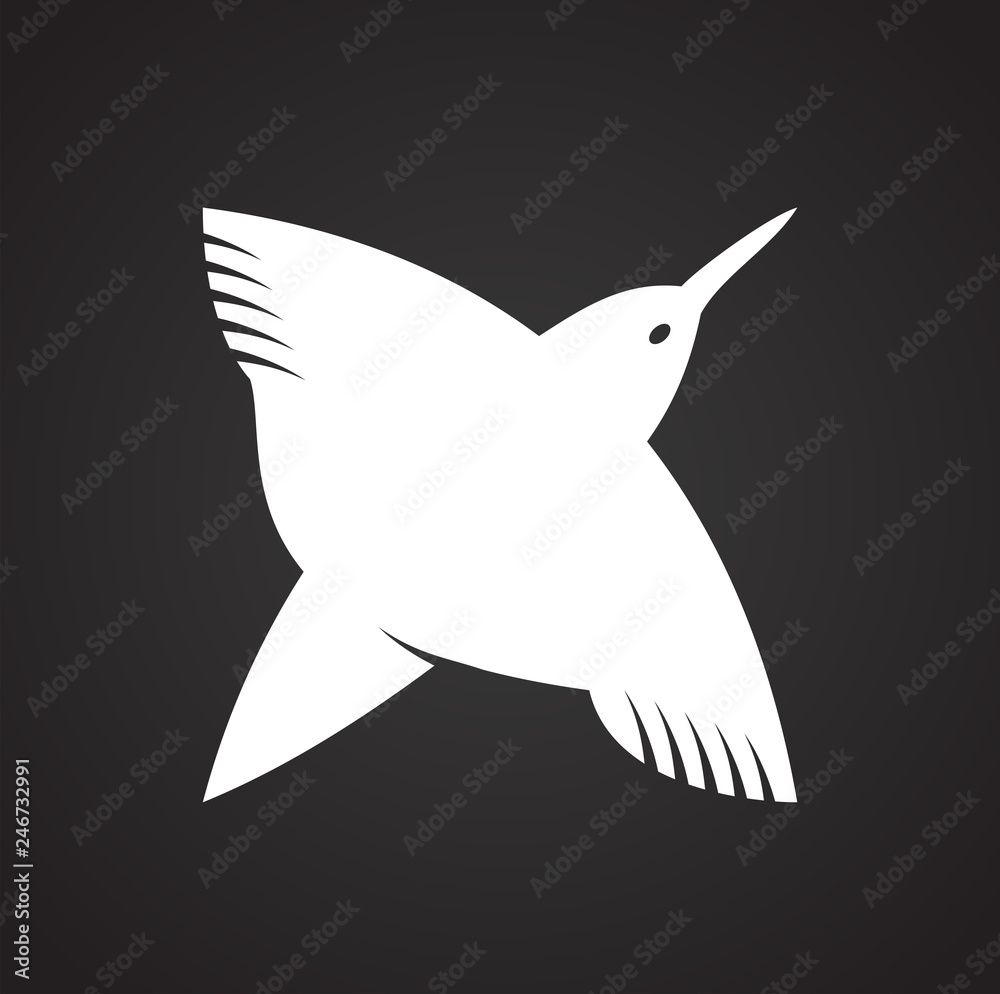 Bird icons set on black background for graphic and web design, Modern simple vector sign. Internet concept. Trendy symbol for website design web button or mobile app