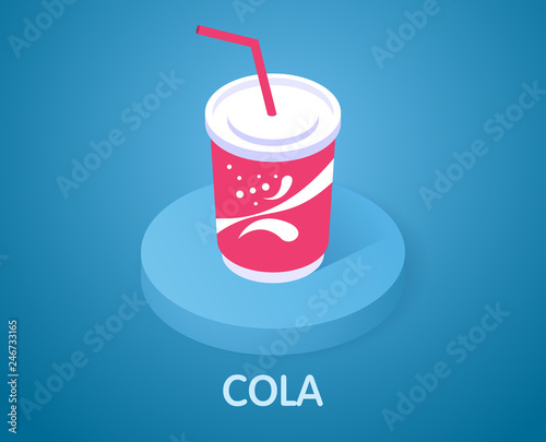Cola isometric icon. Vector illustration. 3d concept