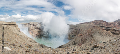Volcanic gases coming out of Mt Aso Nakadeke Crater