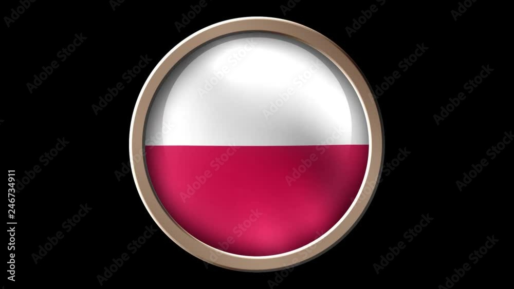 Animated Poland flag on the button. Seamless looping Animated Poland flag on the button. Seamless looping