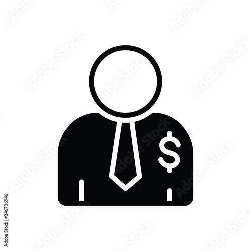 Black solid  icon for salesperson  