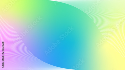Curve line pattern on pastel rainbow background