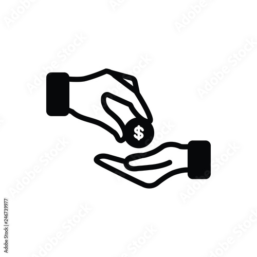 Black solid icon for give take 