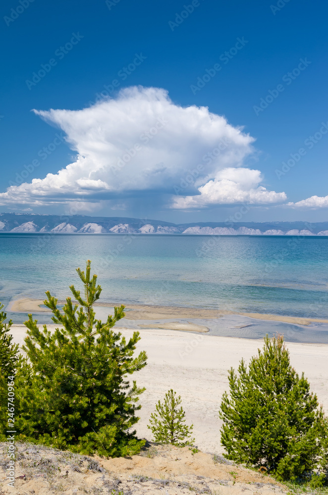 Calm day on the of lake Baikal, Russia Calm day on the of lake Baikal, Russia