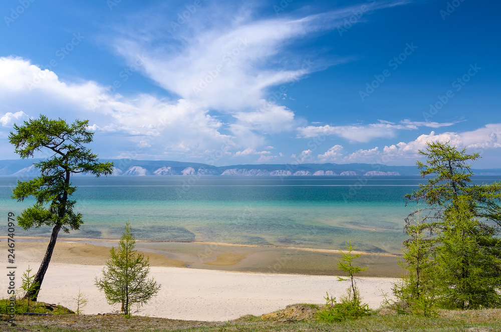 Calm day on the of lake Baikal, Russia