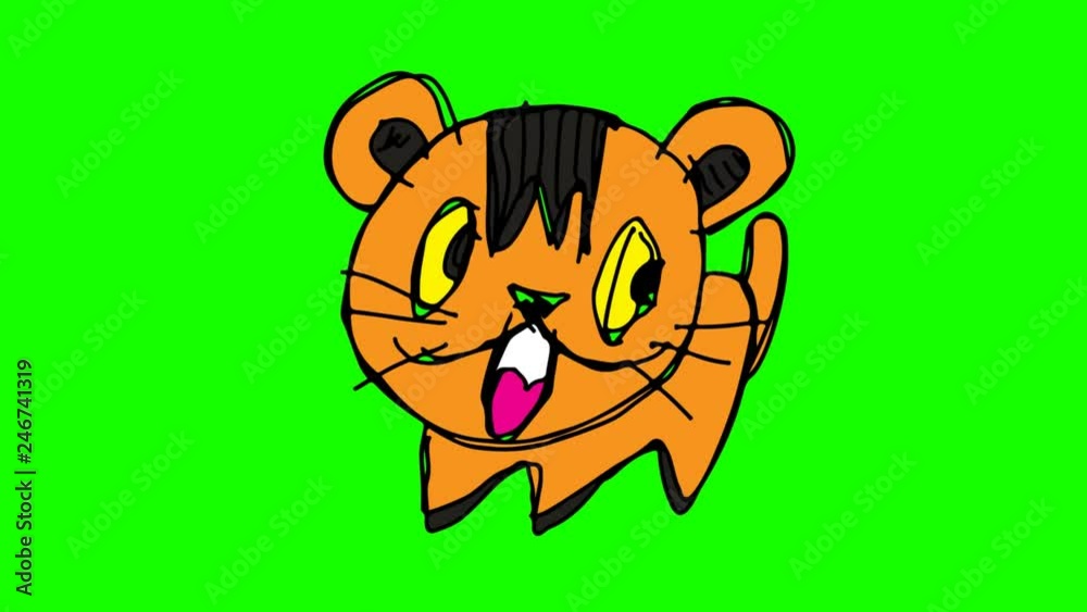 kids drawing green screen with theme of cat kids drawing green screen with theme of cat