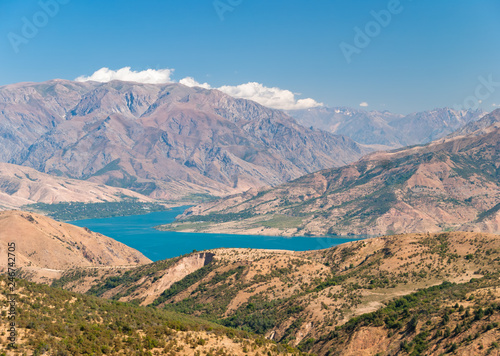  Charvak Lake from above, Uzbekistan