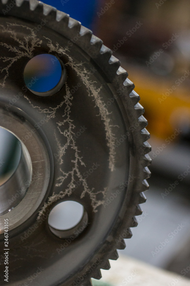 A beautiful effect on the gears in the process of nitriding to obtain a solid surface layer of metal. A beautiful effect on the gears in the process of nitriding to obtain a solid surface layer of metal.