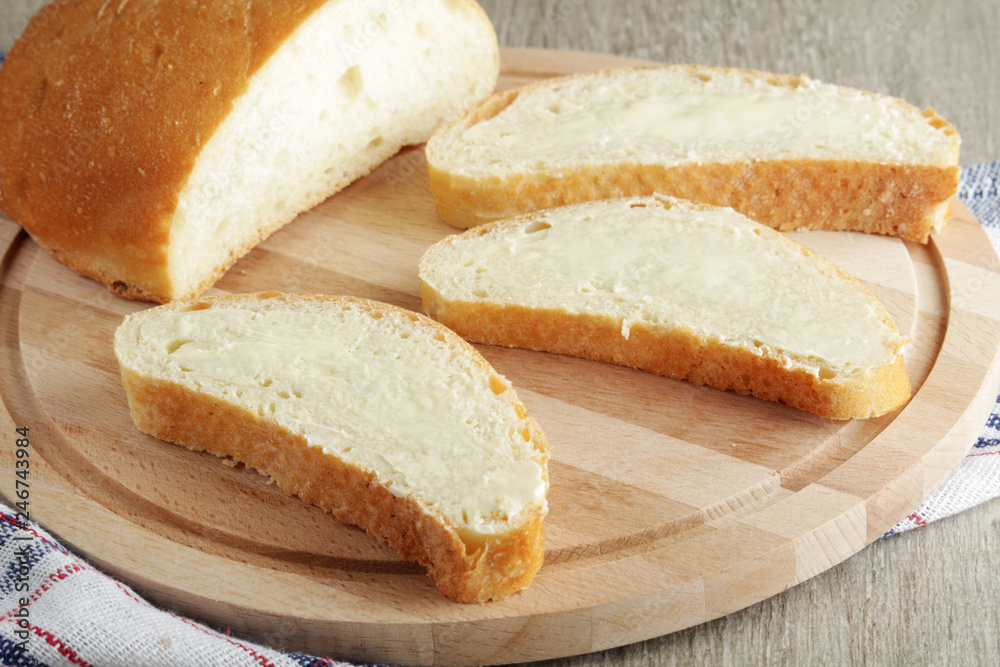 Bread and butter sandwiches ready for breakfast Bread and butter sandwiches ready for breakfast