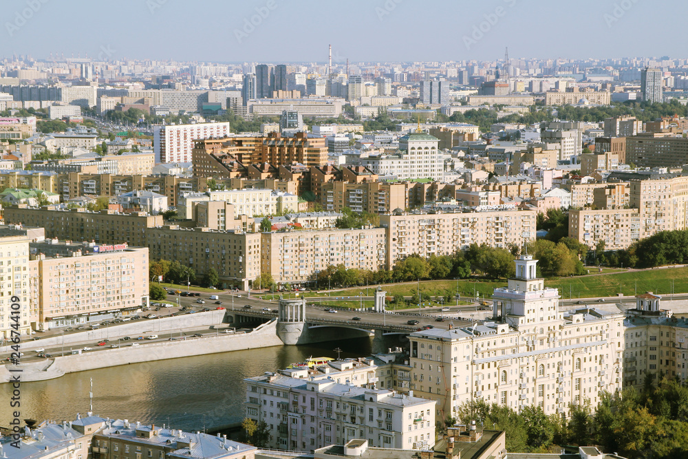 View from Hotel Ukraine in Moscow to city center View from Hotel Ukraine in Moscow to city center