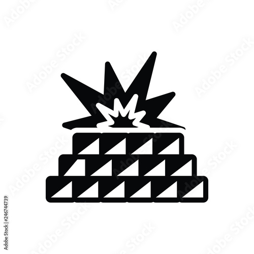 Black solid icon for Firewall 