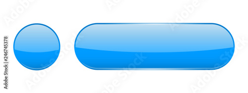 Blue glass buttons. Web 3d shiny icons