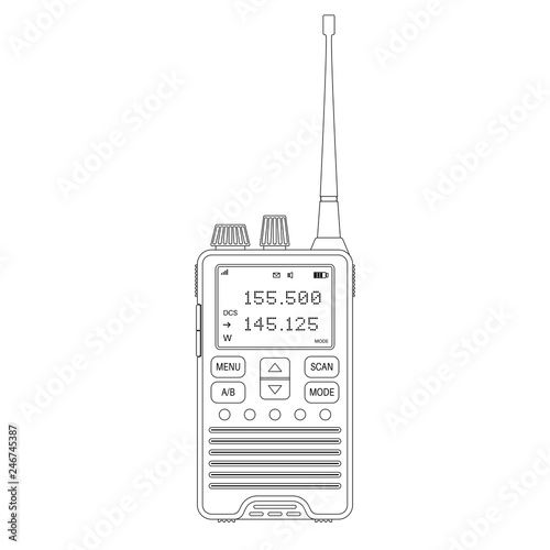 Radio transceiver. Black drawing