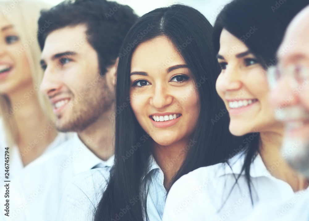 Fototapeta premium successful and happy business team on office background