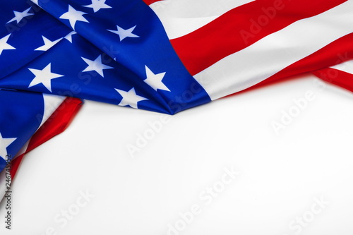 United States of American flag isolated on white background