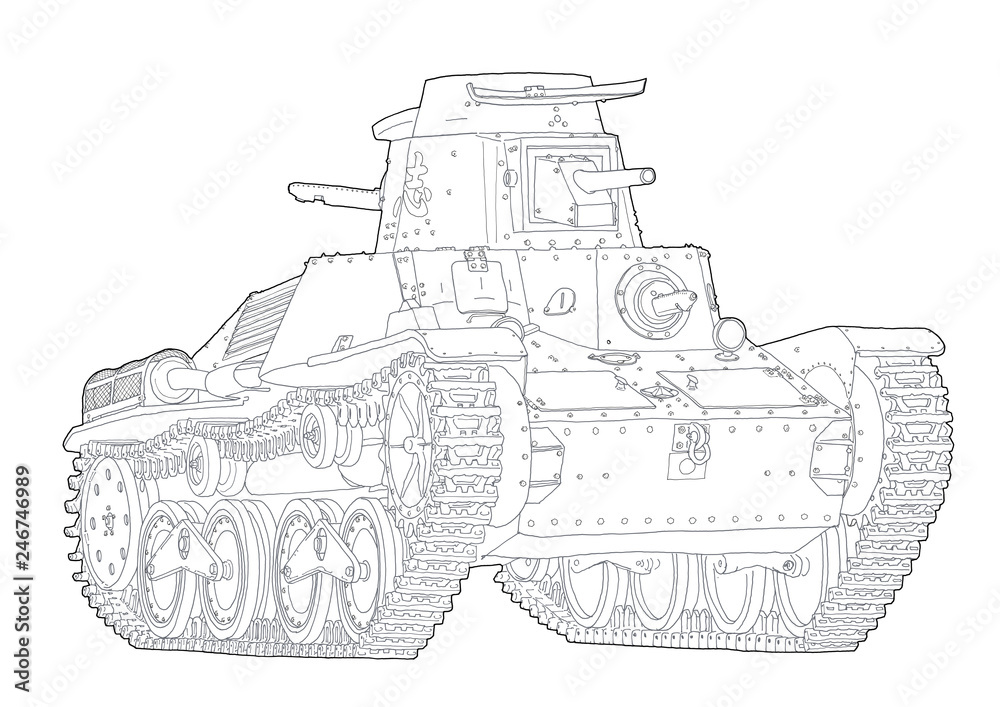 九五式軽戦車(線画)