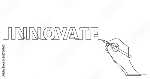 hand drawing business word of innovate