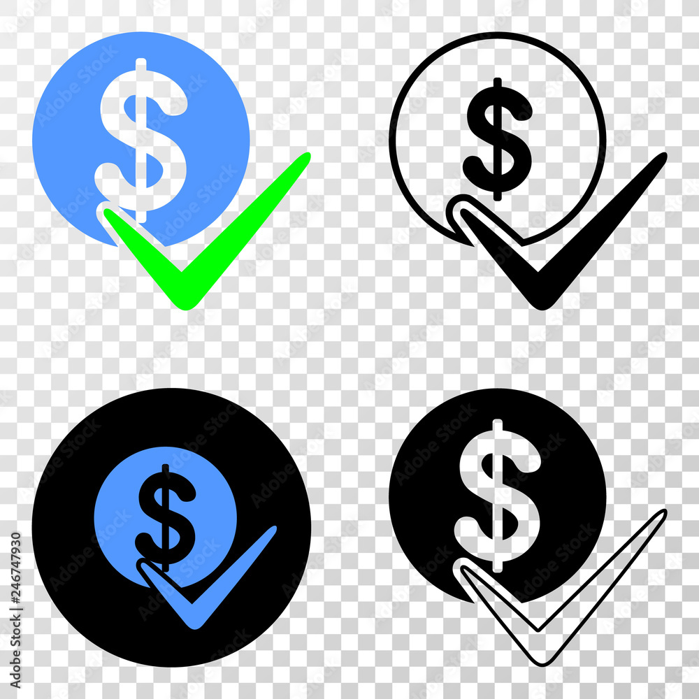 Valid dollar coin EPS vector icon with contour, black and colored versions. Illustration style is flat iconic symbol on chess transparent background. Valid dollar coin EPS vector icon with contour, black and colored versions. Illustration style is flat iconic symbol on chess transparent background.