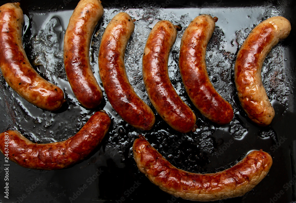 fried meat sausages fried meat sausages