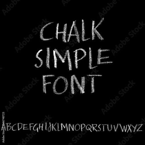 Chalk textured font. Grunge script on chalkboard. Vector calligraphy illustration.