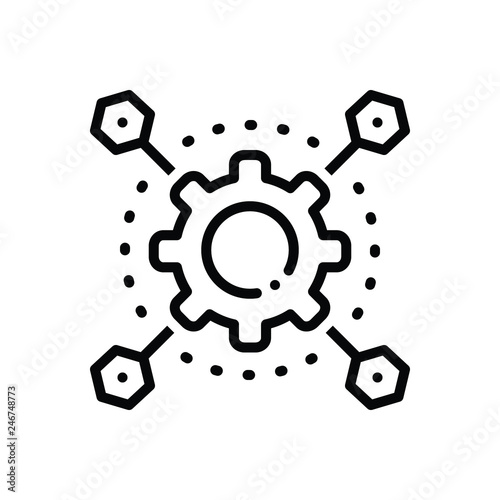 Black line icon for automatization 