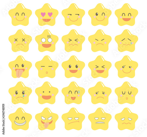 キャラクターアイコンセット かわいい星 Stock Vector Adobe Stock キャラクターアイコンセット かわいい星 Stock Vector Adobe Stock