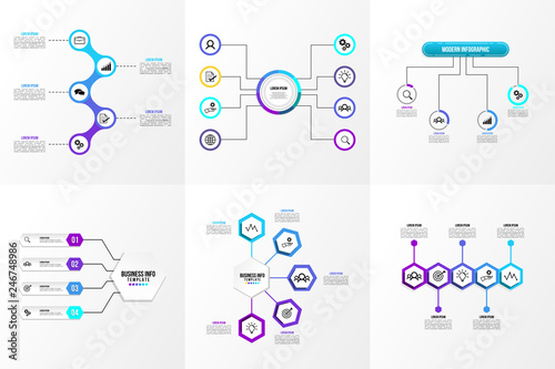 Set Of Infographics Elements Vector Design Template. Business Data Visualization Infographics Timeline with Marketing Icons most useful can be used for workflow, presentation, diagrams, reports