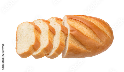 Foto Sliced bread isolated on white background