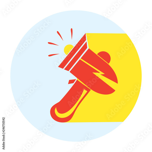 eloquent shouts. red loudspeaker flat vector icon