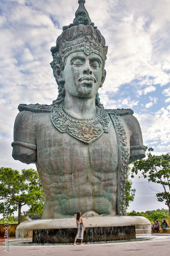 a huge statue of Vishnu in Bali