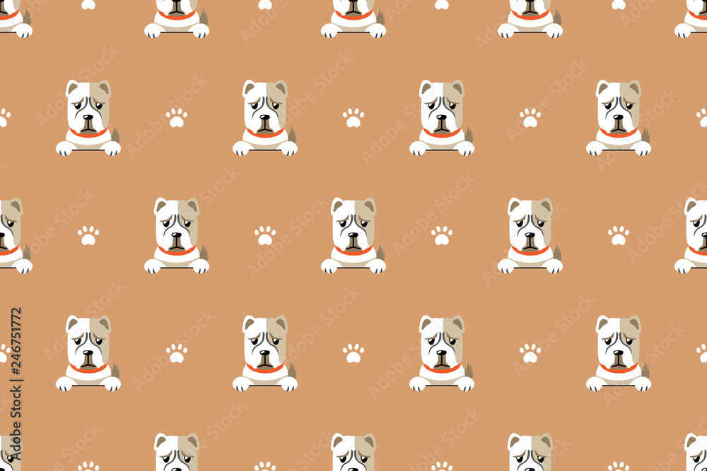 Fototapeta premium Vector cartoon character dog seamless pattern for design.