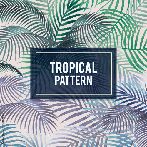 Palm leaves pattern mockup illustration