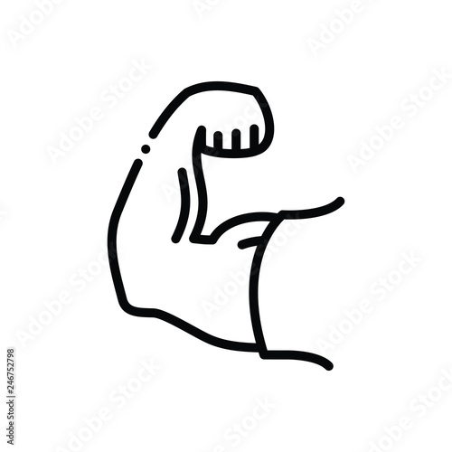 Black line icon for strong sturdy 