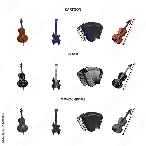 Vector design of music and tune symbol. Set of music and tool vector icon for stock.