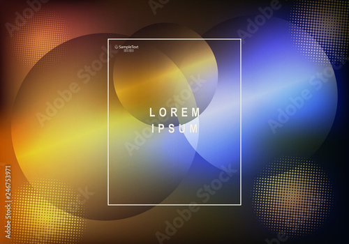 Geometric background of yellow and blue hues with the silhouette of a set of circles.