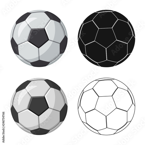 Vector illustration of soccer and gear symbol. Collection of soccer and tournament stock symbol for web.