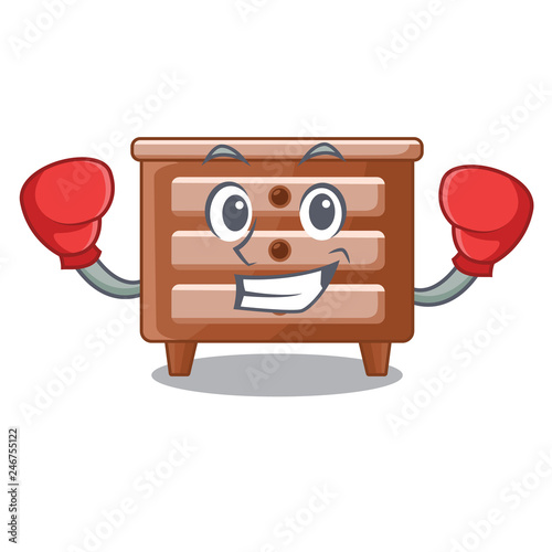 Boxing bidside table in shape cartoon wood