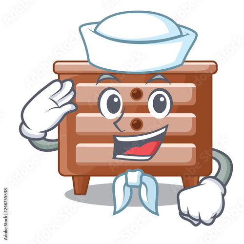 Sailor bidside table in shape cartoon wood