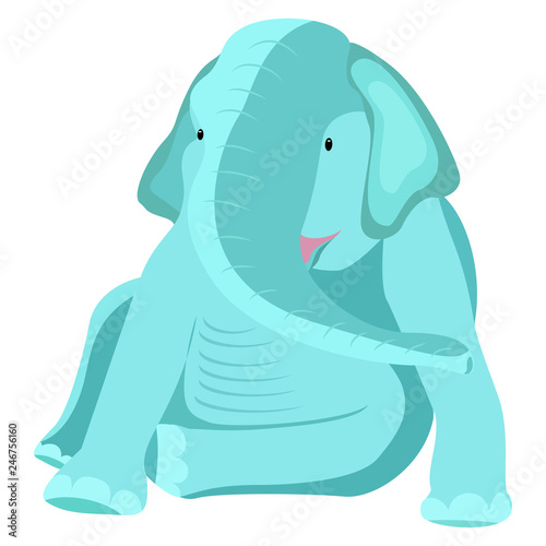 elephant baby sit on the floor cartoon isolate,vector