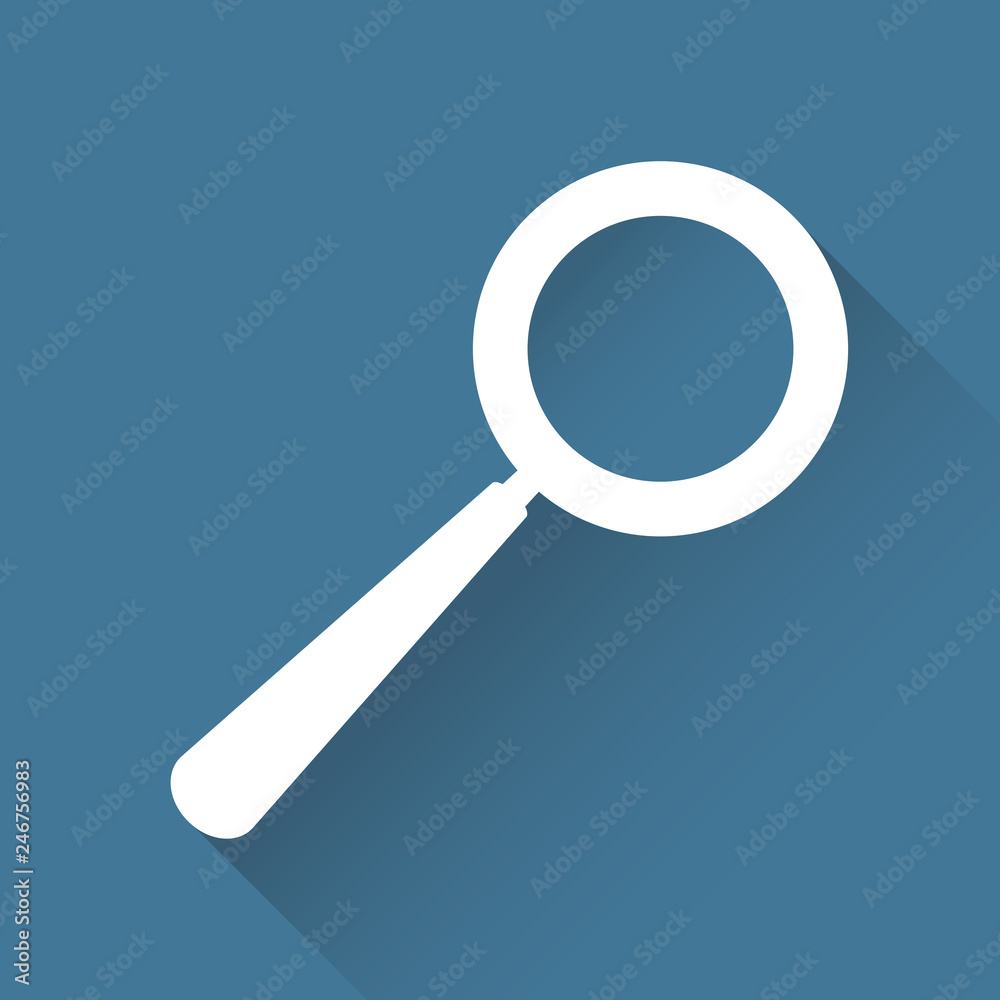 Lupe Icon blau flat design Lupe Icon blau flat design