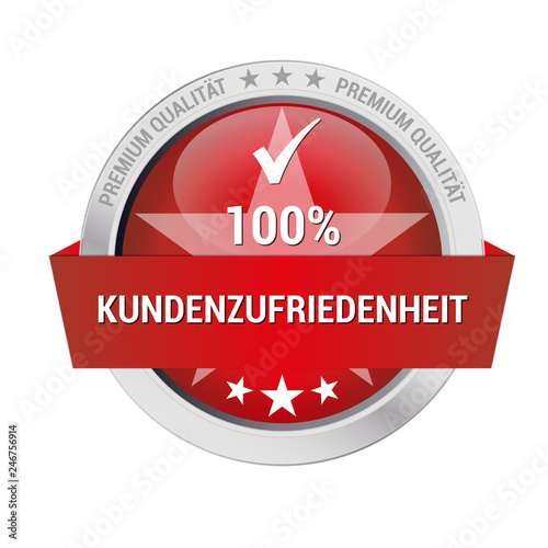rotes Gütesiegel für 100% Kundenzufriedenheit