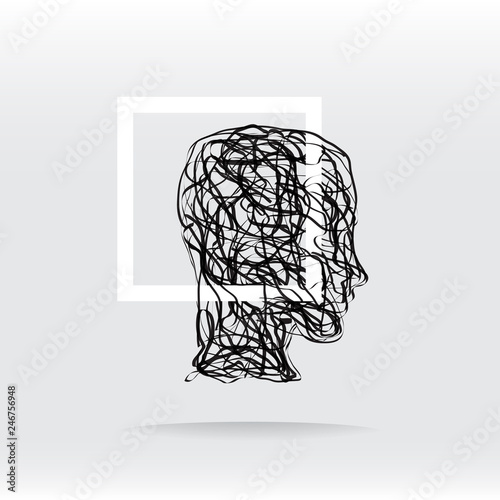 Vector concept confusion in the head, inside a square frame