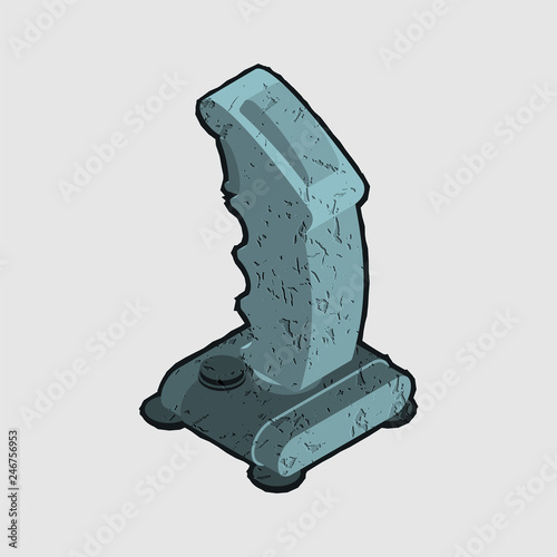 Gamepad Stone Prehistoric. joystick Ancient. Old video game. Videogame manipulator of granite