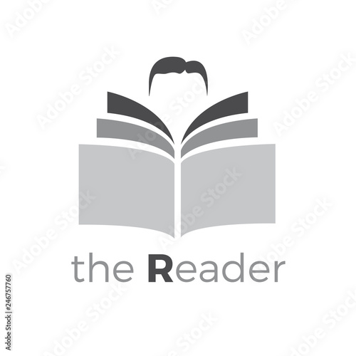 Creative logo of a abstract book reader. Vector isolated abstract illustration