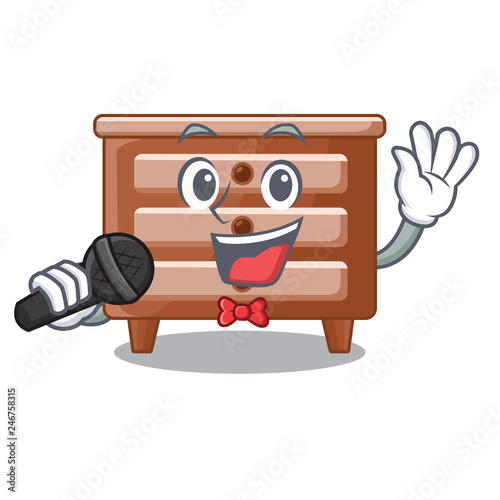 Singing character bedside table in the room