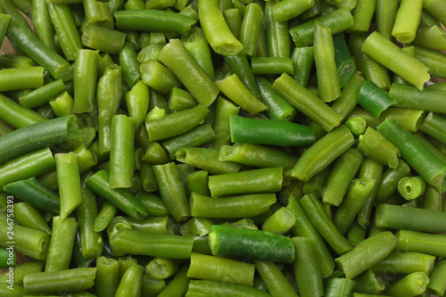 cut green beans background. cut green beans texture