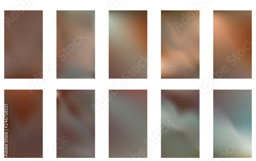Collection of Abstract Gradient Mesh Futuristic Vector Backgrounds.  Modern screen vector design for mobile app.