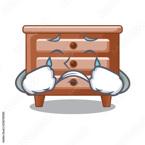 Crying character bedside table in the room