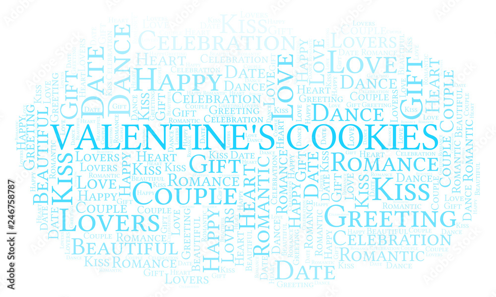 Fototapeta premium Valentine's Cookies word cloud.